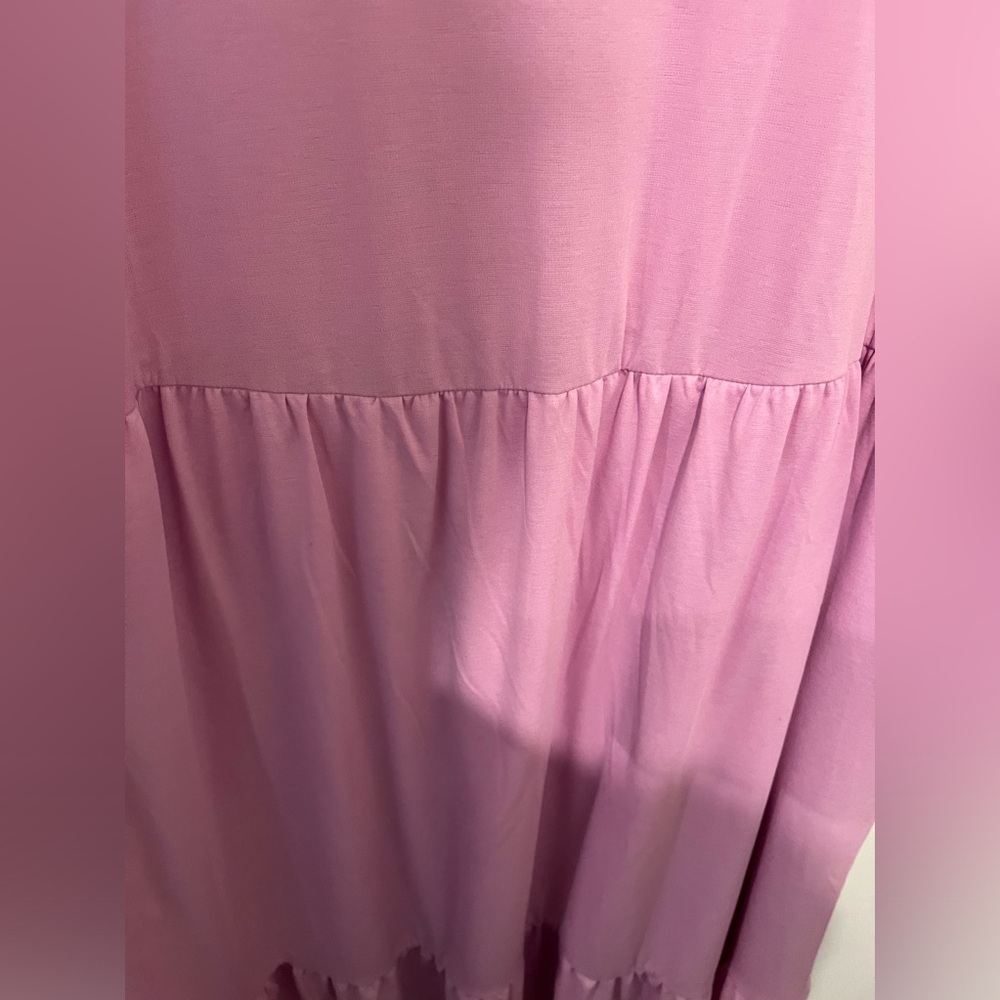 New! Who What Wear Long Sleeve Lilac Light Purple Tiered Midi Dress Size 1X NWT - Picture 10 of 16